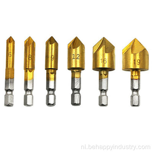 Hex Shank HSS 5 Flute Countersink Drill